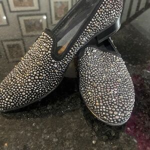 Elegant Black Rhinestone Loafers (new)